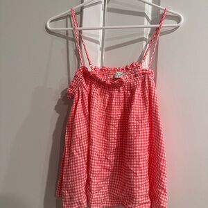 Red and White Gingham Tank